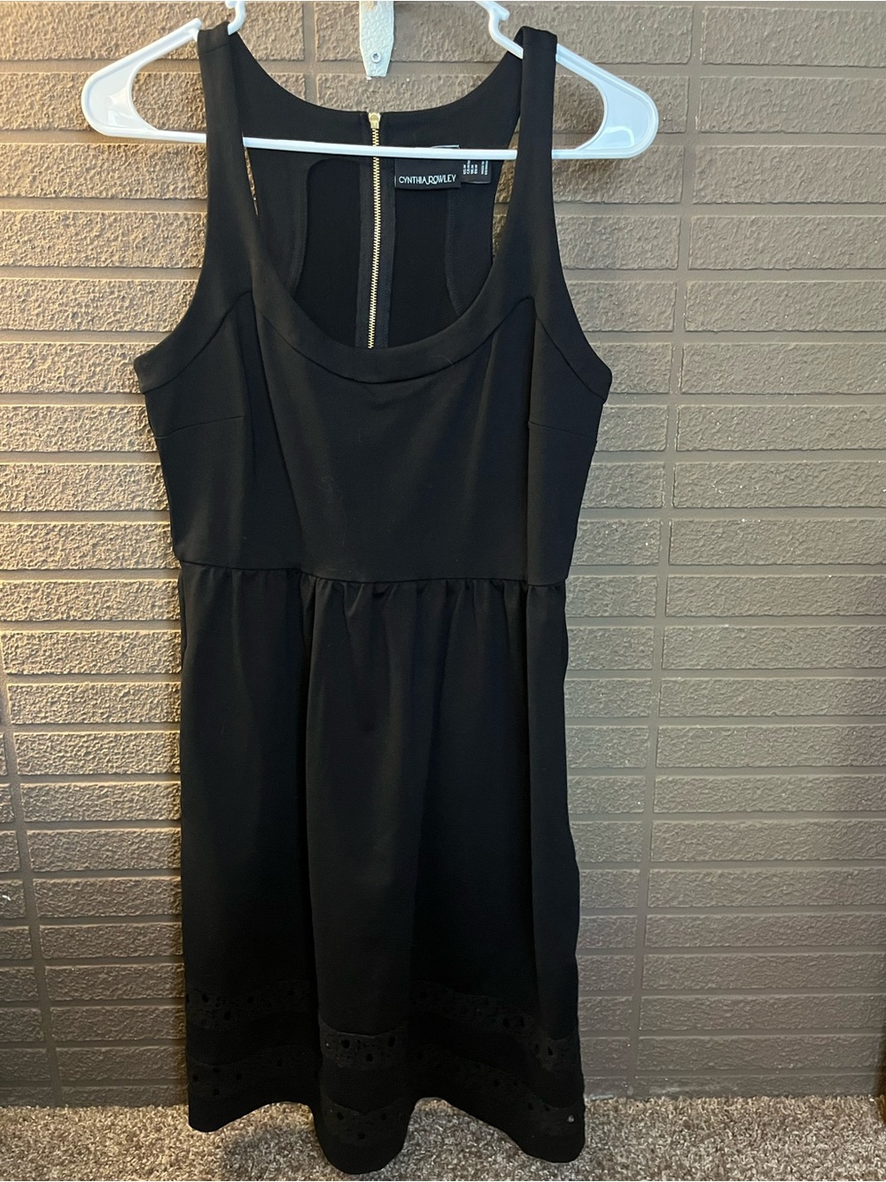 Cynthia Rowley Black Sleeveless Mini Dress with pockets